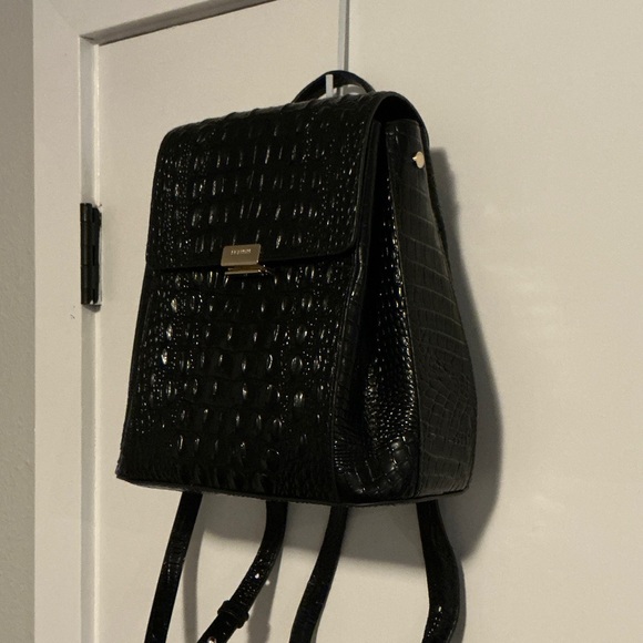 Steve Madden Handbags - Brahmin Marvin Melbournee Black Crocodile-Embossed Backpack